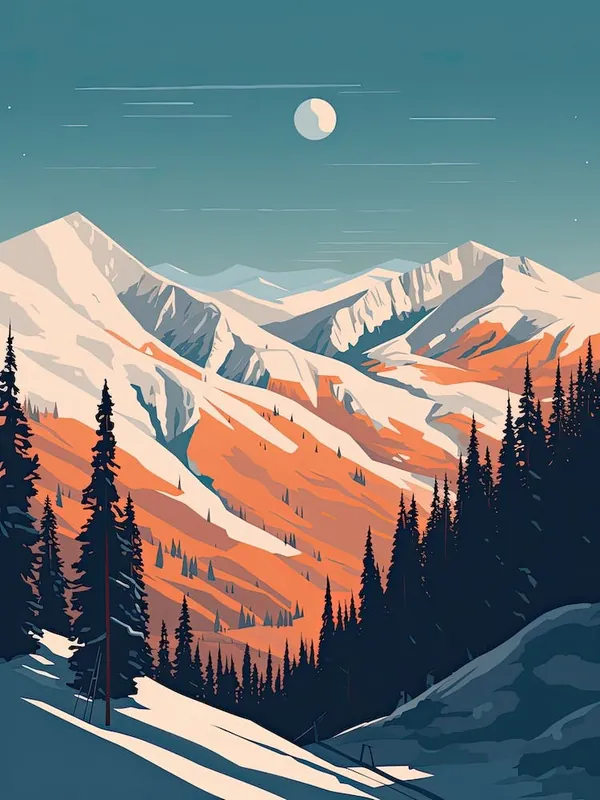 Best Choice Aspen SnowmassColorado, Usa, Ski Resort Illustration 2 Simple Style
