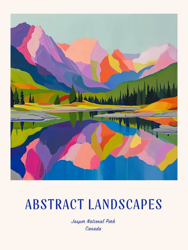 While Supplies Last Colourful Abstract Jasper National Park Canada 1 Poster Blue