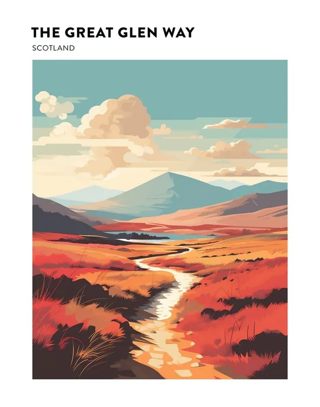 The Great Glen Way Scotland 7 Hiking Trail Landscape Poster Shop Now