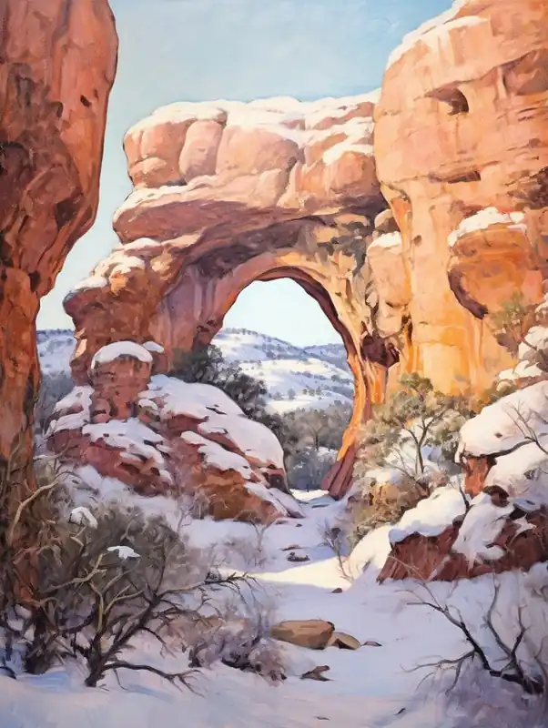 Dreamy Winter Painting Arches National Park United States 1 Deal