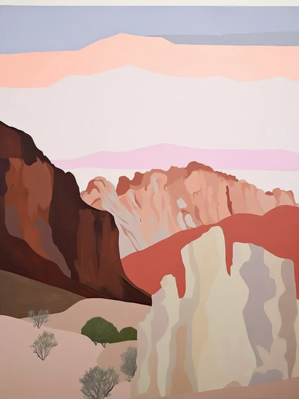 Express Delivery Mojave DesertNorth America (United States), Contemporary Abstract Illustration 2