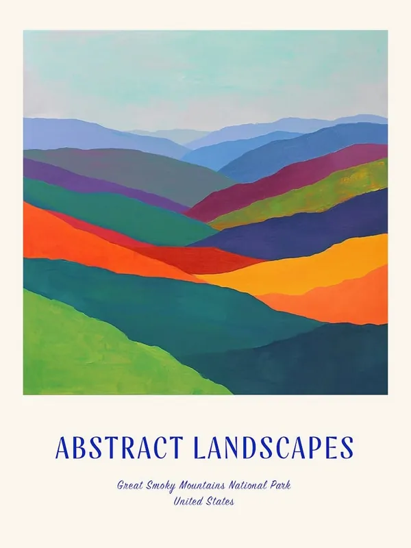 Don’t Miss Out Colourful Abstract Great Smoky Mountains National Park Usa 1 Poster Blue