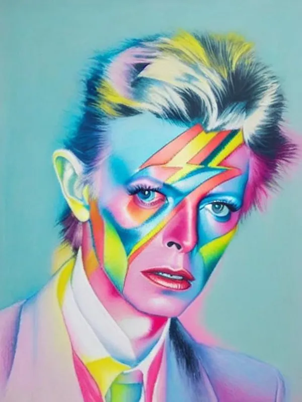 David Bowie Colourful Illustration New Release