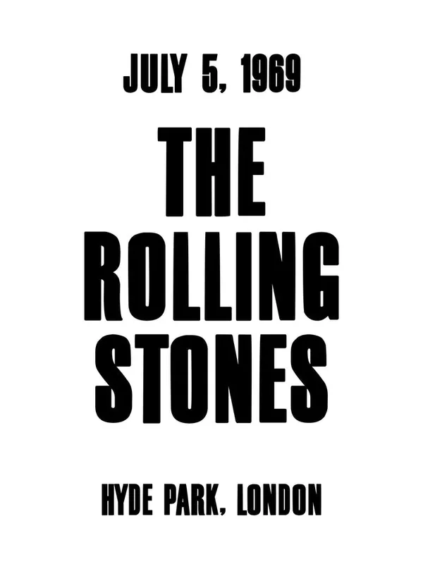 The Rolling Stones 1969 Concert Poster Today Only