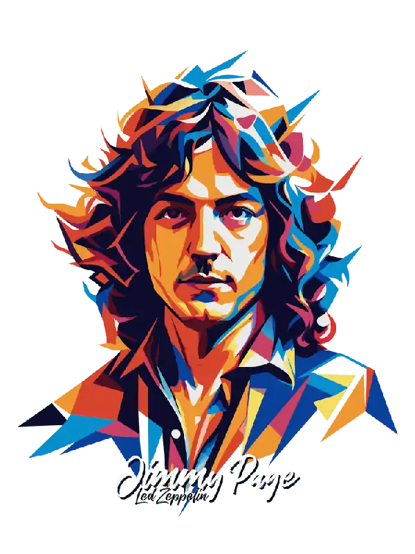 Jimmy Page, Led Zeppelin 01 Portrait Music Icon Style WPAP Pop Art Portrait Music Icon Style WPAP Pop Art Cheap